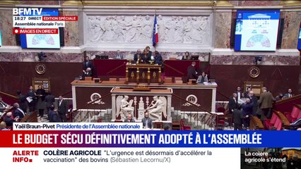 Le budget de la Sécurité sociale définitivement adopté par l'Assemblée nationale