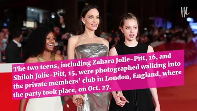 Shiloh Jolie-pitt Rocks A Jean Jacket While Sister Zahara Wears A Yellow Dress Out With Mom Angelina