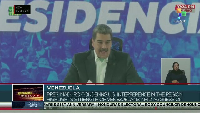 Venezuelan president Nicolas Maduro condemns U.S. interference