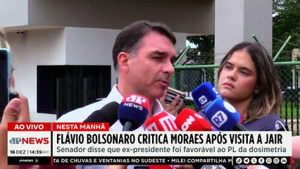 Flávio critica Alexandre de Moraes após visita a Jair Bolsonaro na PF | TEMPO REAL