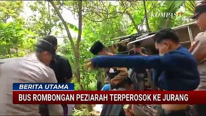 Diduga Rem Blong, Bus Peziarah Asal Lampung Terperosok ke Jurang di Jalur Kudus-Pati