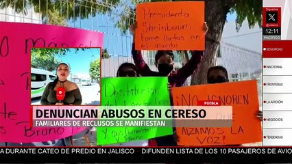 Familiares protestan en penal de Tehuacán y exigen destitución de directivos