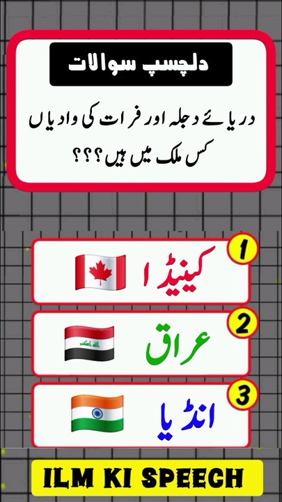 Darya e Dajlla aur furat ki wadian kis country main hain??? I #ilmkispeech