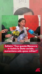 Manovra, Schlein: tagli a sanità e scuola, cresce solo la spesa militare. 5% PIL e Trump
