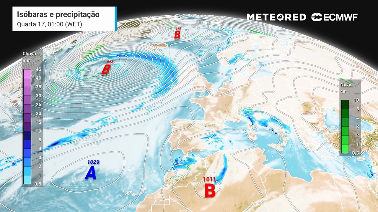Após quarta-feira mais estável, quinta e sexta-feira espera-se a passagem de uma nova frente ativa sobre o território nacional, com chuva e vento.