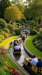 Cruising the miniature canal #canal #british #canalboat #narrowboat #boating