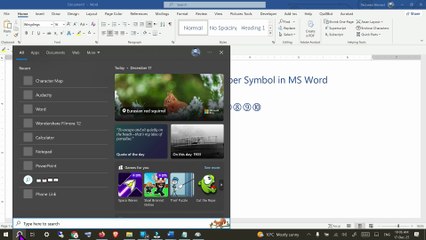 Insert Circle Number Symbol in MS Word