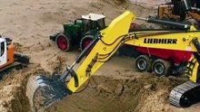 Mini Excavator in Action: Realistic RC Construction Work in Sand