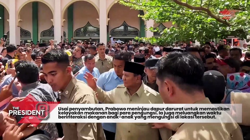 Sholawat Berkumandang saat Prabowo Datang di Posko Pengungsian MAN 1 Langkat