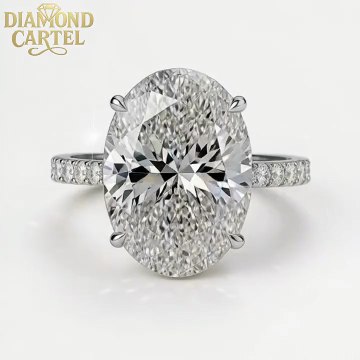 6CT Lab-Grown Oval Diamond Engagement Ring – Pure Elegance & Breathtaking Brilliance in 18K White Gold