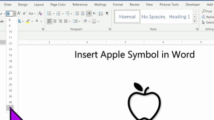 How to Insert Apple Symbol🍏🍎 in MS Word