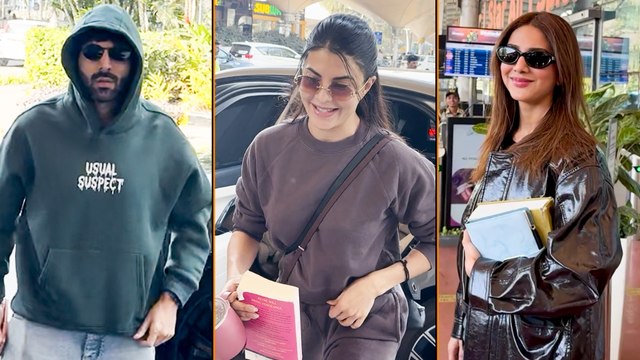 Jacqueline Fernandez, Vaani Kapoor & Kartik Aaryan Spotted At Mumbai Airport - Bollywood Hotties