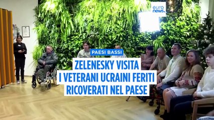 Volodymyr Zelensky incontra i soldati ucraini feriti ricoverati nei Paesi Bassi