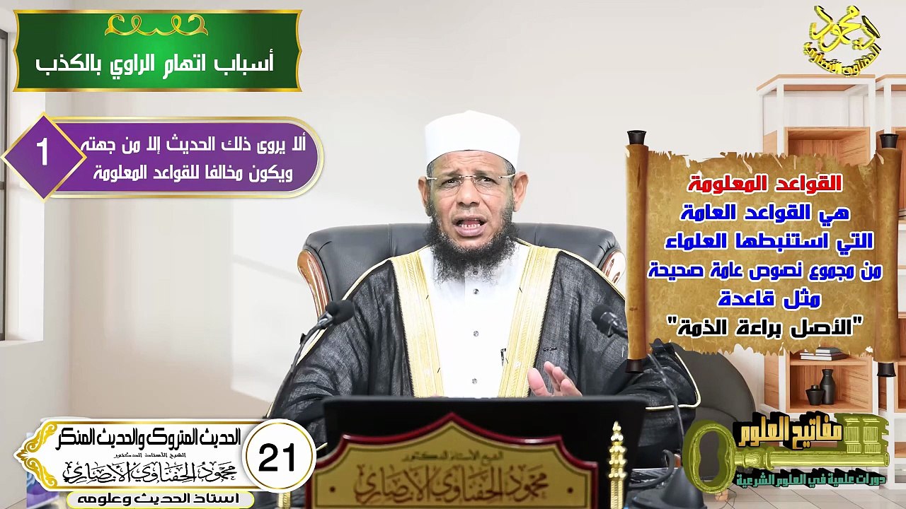 الحديث المتروك والمنكر الحلقة 21 من علم الحديث في دقائق اد محمودالحفناوي الأنصاري استاذالحديث وعلومه