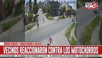 Vecinos interceptaron a motochorros y los molieron a golpes de puños y patadas