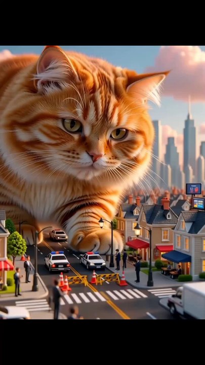AI cat  in the world city