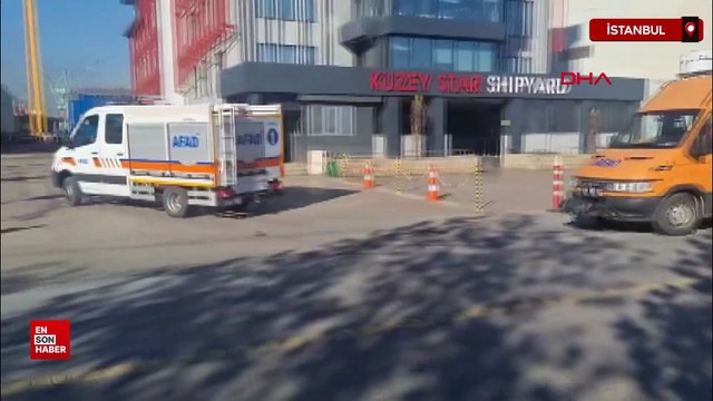 Tuzla'da tersanede gemi yangını