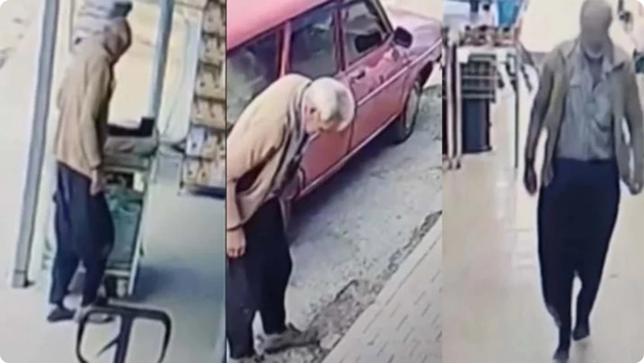 Çamurlu ayakkabısını çıkarıp, çorapla markette alışveriş yaptı