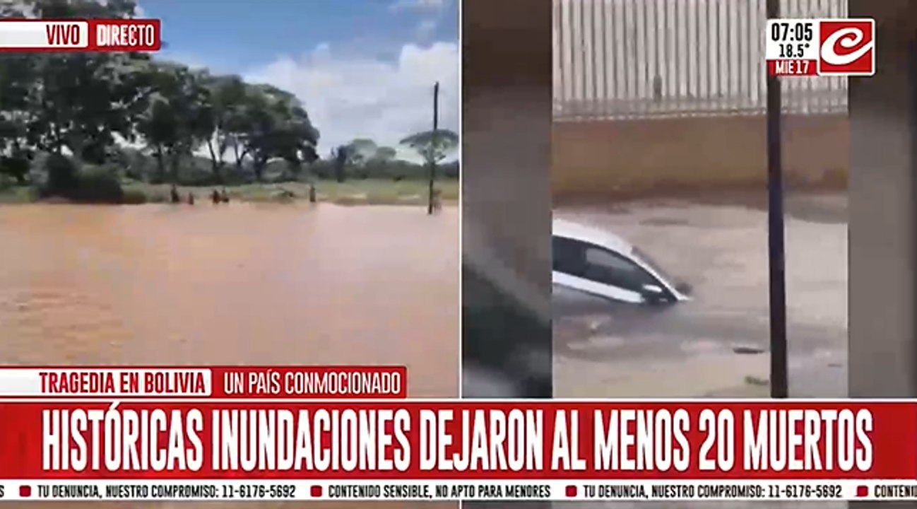 Inundaciones en Bolivia dejan varios muertos y decenas de desaparecidos