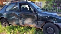 Batida entre dois carros deixa feridos no Parque São Paulo, em Cascavel