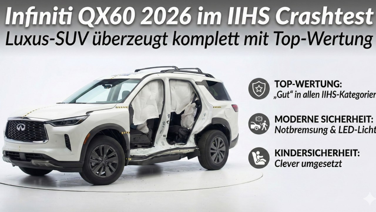 IIHS Crashtest-Check: Infiniti QX60 2026 mit starker Sicherheitsbilanz