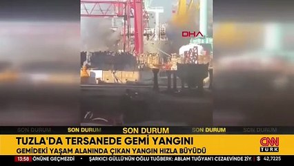 SON DAKİKA | Tuzla'daki tersanede gemi yangını: Çok sayıda ekip bölgede