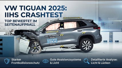 2025 Volkswagen Tiguan IIHS Crashtest Analyse – Licht & Lücken