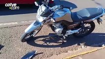 Motociclista fica ferido após acidente com carro em Toledo