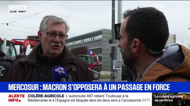 Des agriculteurs rassemblés devant le Parlement européen pour protester contre le traité du Mercosur