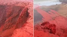Le piogge torrenziali tingono di rosso le coste dell’Iran: il video