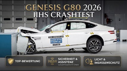 2026 IIHS Crashtest: Genesis G80 überzeugt bei Front-, Seiten- und Fußgängerschutz