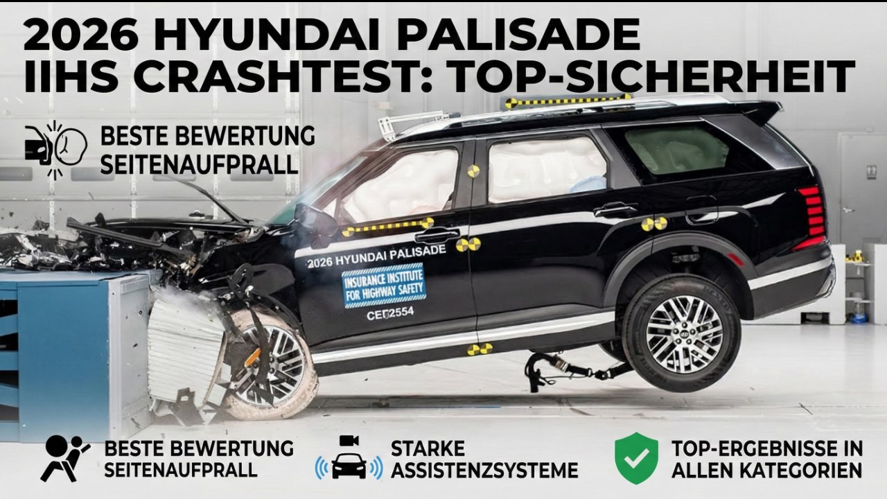 IIHS Crashtest-Check: 2026 Hyundai Palisade mit starken Assistenzsystemen