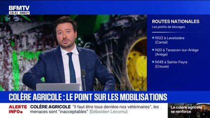 Colère agricole: plusieurs routes sont bloquées par les agriculteurs