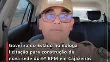 Governo do Estado homologa licitação para construção da nova sede do 6º BPM em Cajazeiras