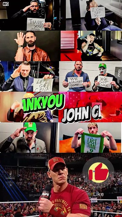 wwe superstars thanks to john cena#shorts