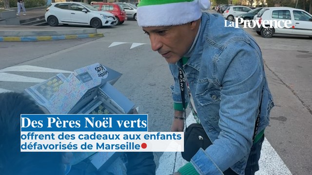 Des Pères Noël verts offrent des cadeaux aux enfants défavorisés de Marseille