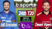 ILT20 2025-26 | Desert Vipers vs MI Emirates 24th T20 Match Preview |