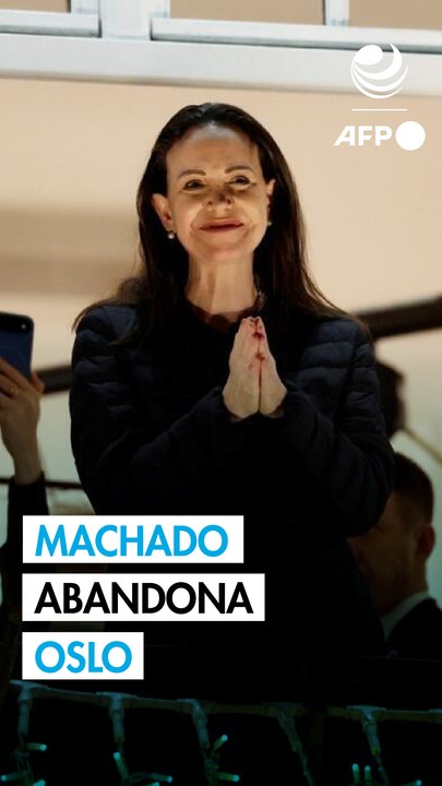 La nobel de la paz María Corina Machado abandonó Oslo