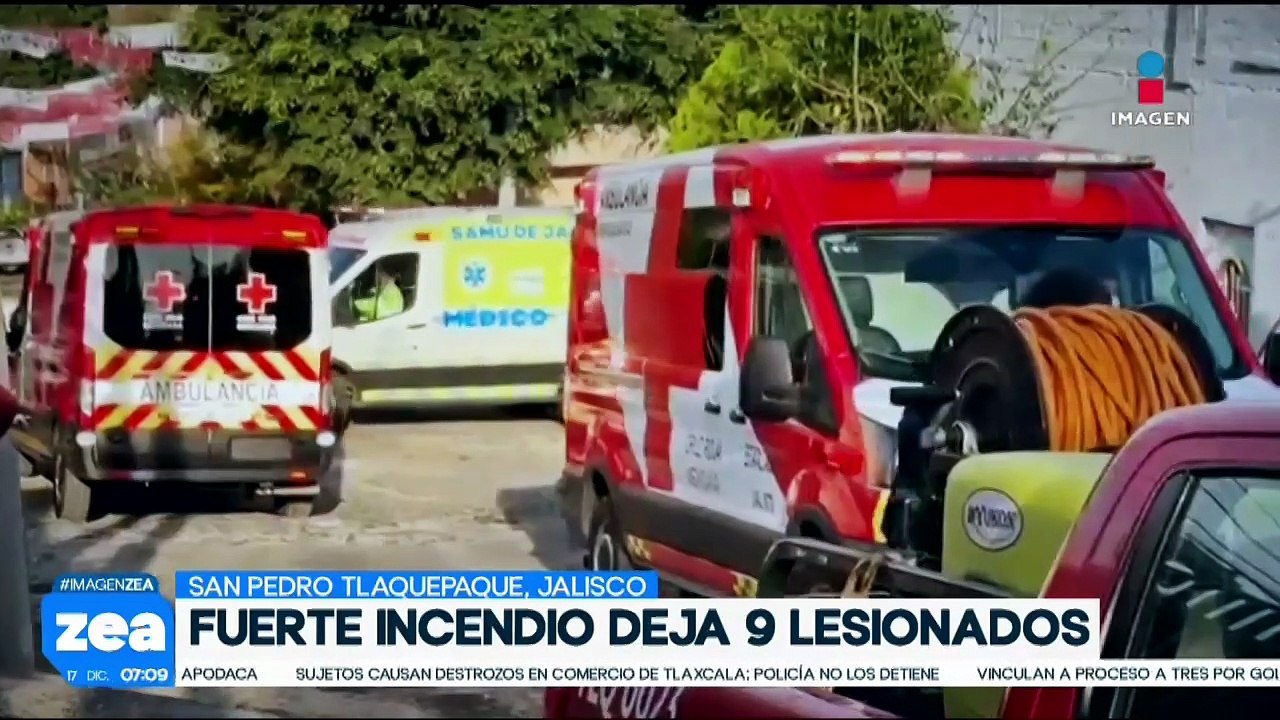 Fuerte incendio deja a nueve personas lesionadas en Tlaquepaque, Jalisco
