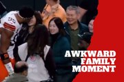 Awkward moment as Chloe Kim’s dad reacts to her kiss with Myles Garrett