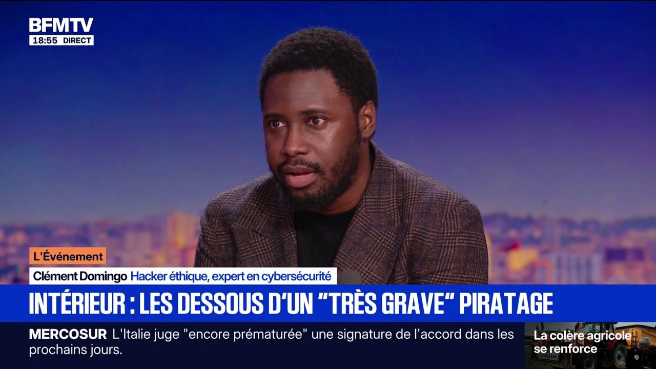 Piratage du ministère de l'Intérieur: "On serait face à des jeunes cybercriminels français" affirme Clément Domingo, expert en cybersécurité