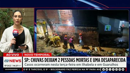 SP: chuvas fortes deixam duas pessoas mortas e uma desaparecida  | TEMPO REAL