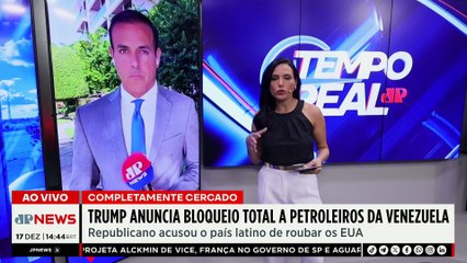 Donald Trump diz que Venezuela está cercada e anuncia bloqueio total a petroleiros | TEMPO REAL