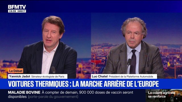 Report de l'interdiction de voitures thermiques pour 2035: C'est une très mauvaise nouvelle pour le climat affirme Yannick Jadot, sénateur écologiste de Paris