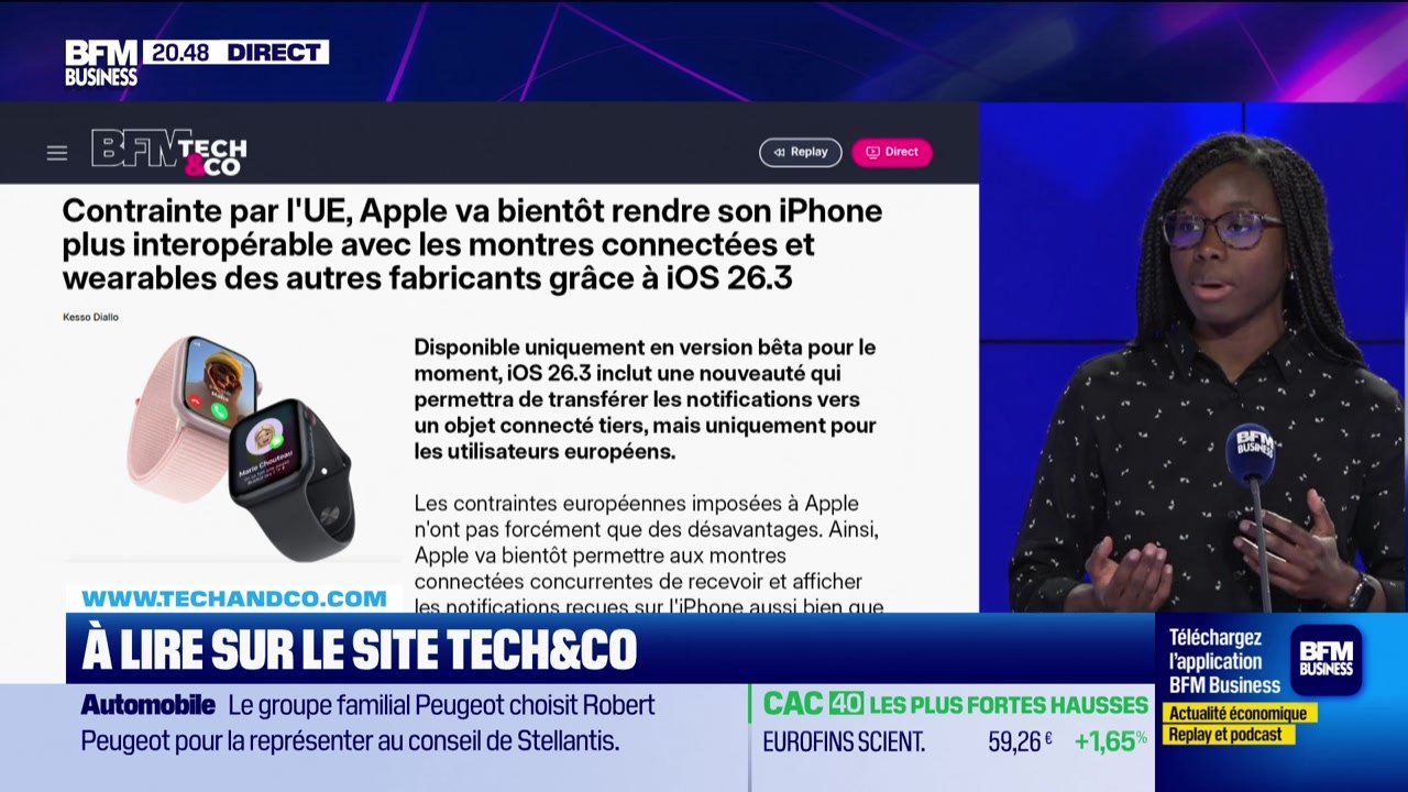 À lire sur le site Tech&Co : Contrainte par l'UE, Apple va bientôt rendre son iPhone plus interopérable avec les montres connectées et wearables des autres fabricants grâce à iOS 26.3, par Kesso Diallo - 17/12