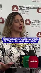 "Foi contra a população", diz Beatriz Cerqueira sobre venda da Copasa