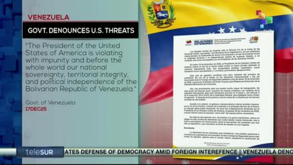 Venezuela | Government denounces U.S. threats