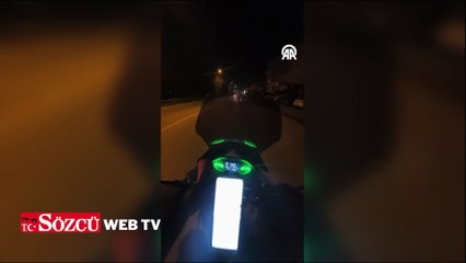 Bir kişinin hayatını kaybettiği motosiklet kazası kamerada