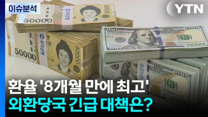 [뉴스나우] 원·달러 환율 '8개월 만에 최고'...외환당국 긴급 대책은? / YTN
