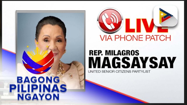 Panayam kay United Senior Citizens Party-list Rep. Milagros Magsaysay ukol sa panukalang universal social pention para sa lahat ng senior citizen sa bansa